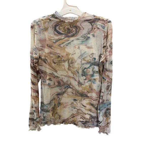 NWT Art Class Girl XL 14-16 Brown Pink Blue Marble Layered Sheer Top Under Tank - Picture 7 of 7